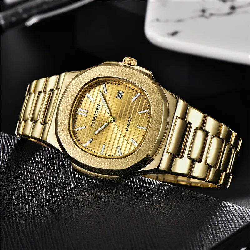 Montre Homme Big Brand CURDDEN Men Watches Fashion Casual Alloy Band Date Gifts Quartz Watch Relogio Masculino Reloj Hombre 2026