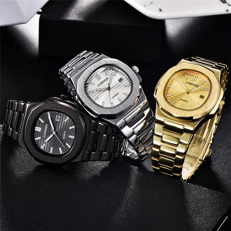 Montre Homme Big Brand CURDDEN Men Watches Fashion Casual Alloy Band Date Gifts Quartz Watch Relogio Masculino Reloj Hombre 2026