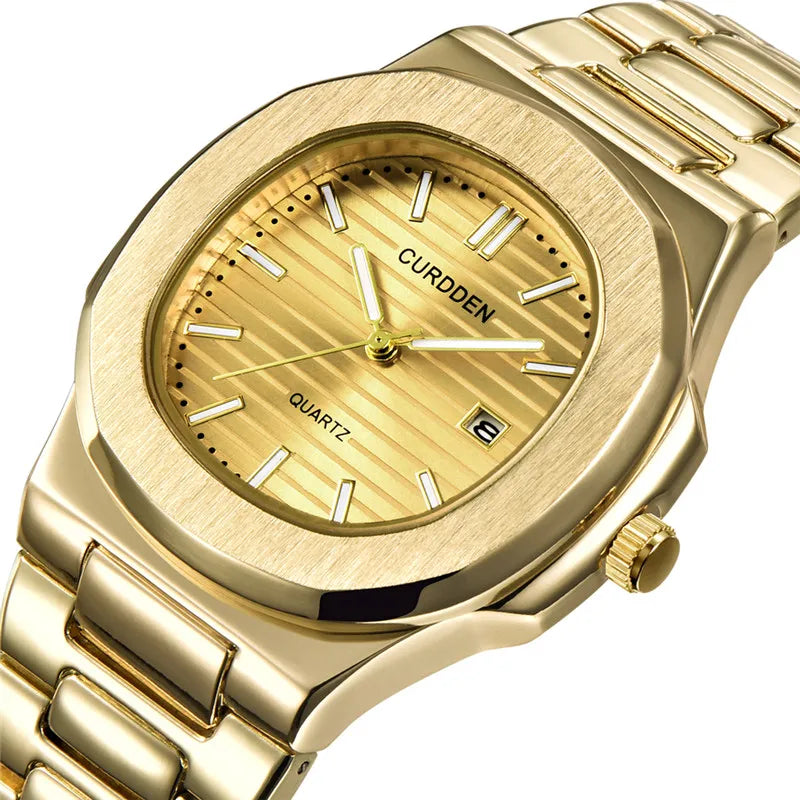 Montre Homme Big Brand CURDDEN Men Watches Fashion Casual Alloy Band Date Gifts Quartz Watch Relogio Masculino Reloj Hombre 2026